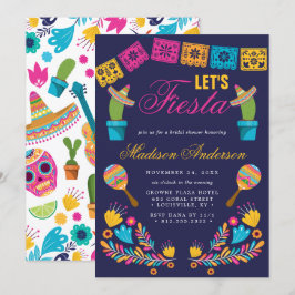 Mexicaans Fiesta Bloemige Cactus Bruiloftsfeest Kaart