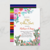 Mexicaans Fiesta bloemige trouw bruidsshower Cactu Kaart (Voorkant / Achterkant)