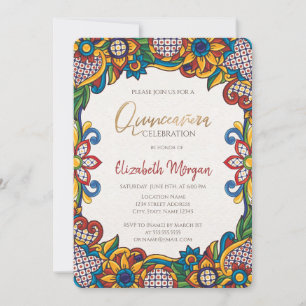 Mexicaans Fiesta Bloemstuk Quinceañera Kaart