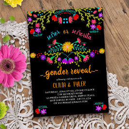 Mexicaans Fiesta Bloemstuk Zwarte Kleurrijke Gesla Kaart