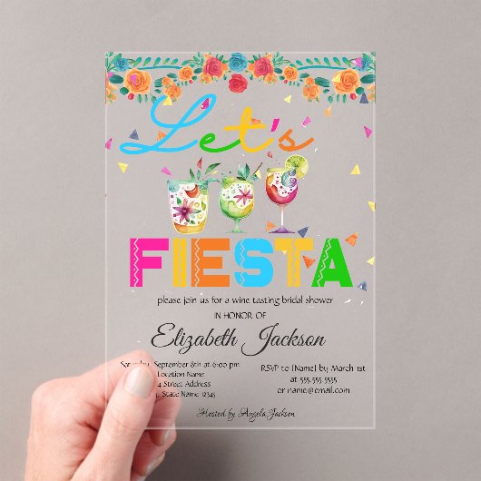 Mexicaans Fiesta Bruiloftsfeest Acryl Uitnodigingen (Insitu (Draagbaar))