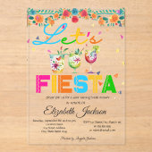 Mexicaans Fiesta Bruiloftsfeest Acryl Uitnodigingen (Voorkant)