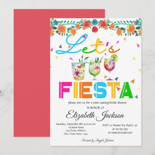 Mexicaans Fiesta Bruiloftsfeest Kaart (Voorkant / Achterkant)