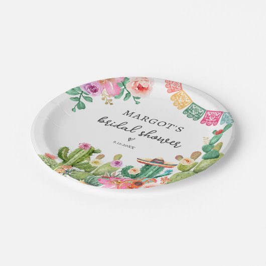 Mexicaans Fiesta Cactus Taco Vrijgezellenfeest Papieren Bordje (Gekanteld)