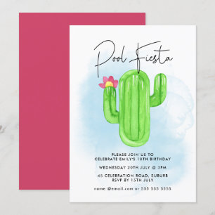 Mexicaans Fiesta Cactus Zwembad Feest Verjaardag E Kaart