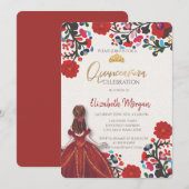 Mexicaans Fiesta Dress Tiara Quinceañera Kaart (Voorkant / Achterkant)