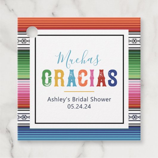 Mexicaans Fiesta Favor Labeltje Bedankjes Labels (Voorkant)