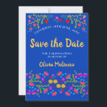 Mexicaans Fiesta Floral Royal Blue Save The Date<br><div class="desc">Sla de Kaart Datum aankondiging op die u kunt aanpassen aan elke gelegenheid. Het bloemontwerp heeft een overvloed aan Mexicaanse Fiesta-bloemen op de voorkant met een zoete typografie met een koningsblauwe achtergrond. De sjabloon is ingesteld voor u om de kaart te personaliseren met uw speciale datum, uw gelegenheid en jouw...</div>