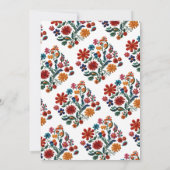 Mexicaans Fiesta Folk Art Bloemrijke Borduurwerk V Kaart (Achterkant)