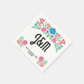 Mexicaans Fiesta Folk Art Floral initialen Weddens Servet (Hoek)