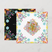 Mexicaans Fiesta Folk Bloemen Lama Goud ELKE GEBEU Kaart (Voorkant / Achterkant)