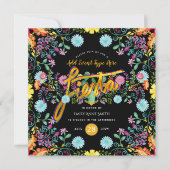 Mexicaans Fiesta Folk Bloemen Lama Goud ELKE GEBEU Kaart (Voorkant)