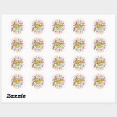 Mexicaans Fiesta Folk Bloemen Persoonlijke Witte Ronde Sticker (Vel)
