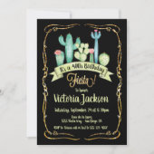 Mexicaans Fiesta Gold glitter verjaardagsuitnodigi Kaart (Voorkant)