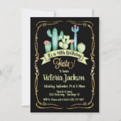 Mexicaans Fiesta Gold glitter verjaardagsuitnodigi Kaart (Voorkant)