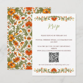 Mexicaans Fiesta Groen Talavera QR CODE RSVP Kaartje