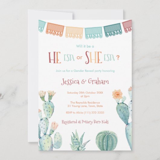 Mexicaans Fiesta He Esta she ESTA Unisex Baby show Kaart (Voorkant)