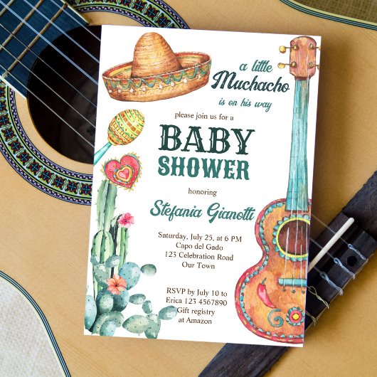 Mexicaans fiesta kleine muchacho-baby shower kaart