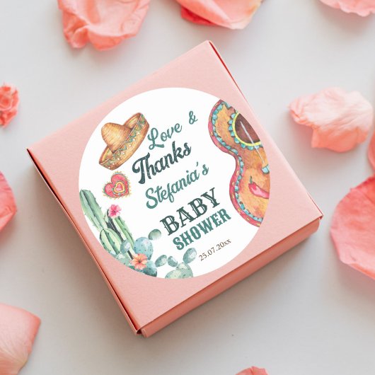 Mexicaans fiesta kleine muchacho-baby shower ronde sticker