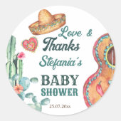 Mexicaans fiesta kleine muchacho-baby shower ronde sticker (Voorkant)