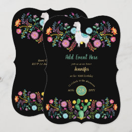 Mexicaans Fiesta Lama Folk Bloemen Cacti ELKE GEBE Kaart