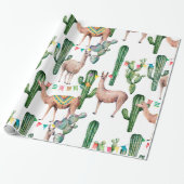 Mexicaans Fiesta Lama Patroon Inpakpapier (Uitgerold)