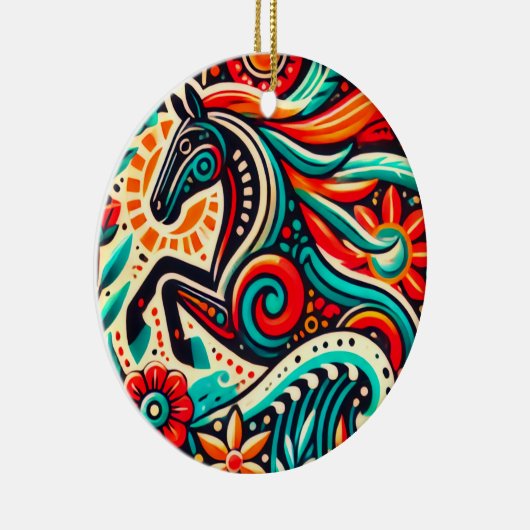 Mexicaans fiesta paard keramisch ornament (Rechts)
