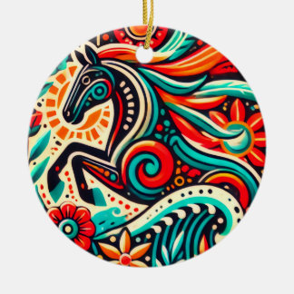 Mexicaans fiesta paard keramisch ornament