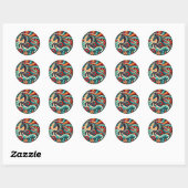 Mexicaans fiesta paard ronde sticker (Vel)