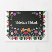 Mexicaans Fiesta Papel Picado Wedding Drieluik Uitnodiging (Cover)