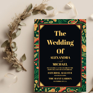 Mexicaans Fiesta Papel Picado Wedding Kaart