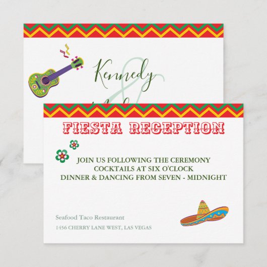 Mexicaans Fiesta-recept — RSVP-kaart RSVP Kaartje (Voorkant / Achterkant)