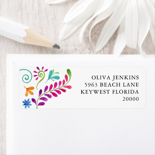 Mexicaans Fiesta-retouradres Etiket (Insitu)