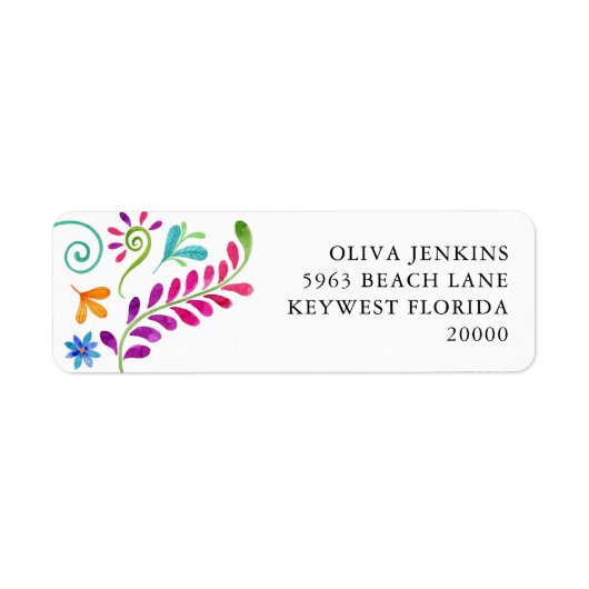 Mexicaans Fiesta-retouradres Etiket (Voorkant)