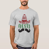 Mexicaans Fiesta Snor-Sombrero Ontwerp T-shirt (Voorkant)