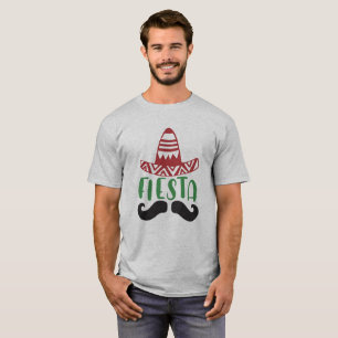 Mexicaans Fiesta Snor-Sombrero Ontwerp T-shirt