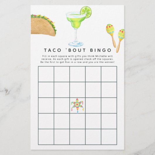 Mexicaans Fiesta Taco 'bout Love Bingo (Voorkant)
