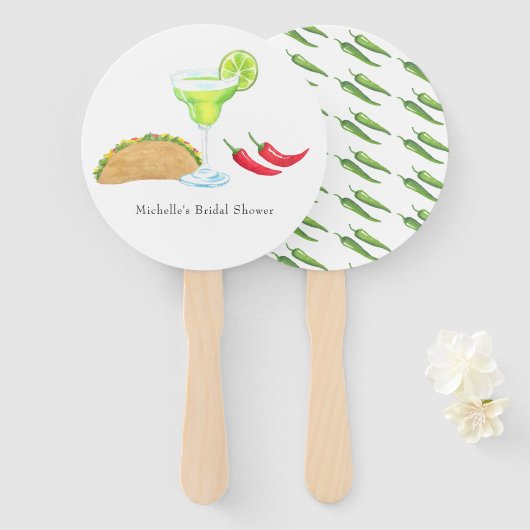 Mexicaans Fiesta Taco Bruidsfeest Handwaaier (Voorkant en achterkant)