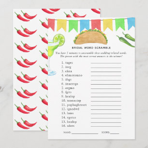 Mexicaans Fiesta Taco Bruiloftsspel Kaart