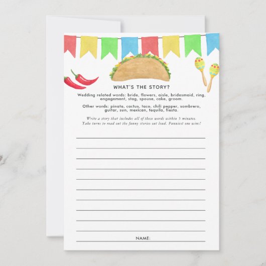 Mexicaans Fiesta Taco Game Kaart (Voorkant)