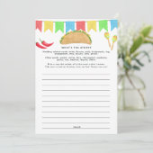 Mexicaans Fiesta Taco Game Kaart (Staand voorkant)