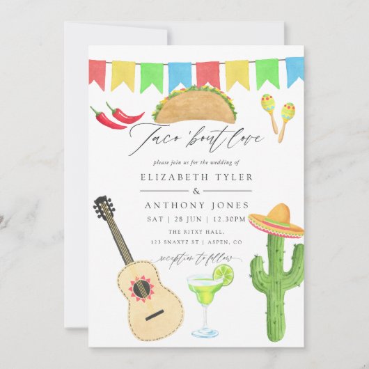 Mexicaans Fiesta Taco over het huwelijk Kaart (Voorkant)