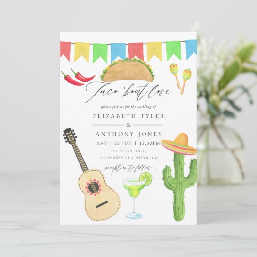 Mexicaans Fiesta Taco over het huwelijk Kaart (Staand voorkant)