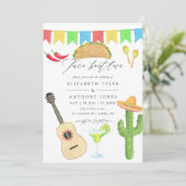 Mexicaans Fiesta Taco thema Huwelijk Kaart (Staand voorkant)