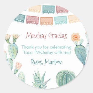Mexicaans Fiesta Taco TWOsday THREE-esta Bedankt Ronde Sticker