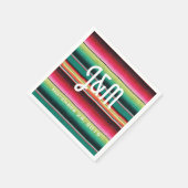 Mexicaans Fiesta tapijt met initialen Trouwservett Servet (Hoek)