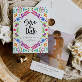 Mexicaans Fiesta-thema Save the Date met foto Kaart