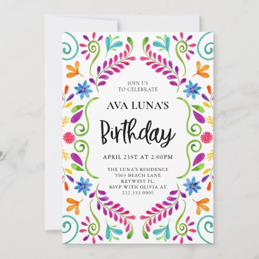 Mexicaans Fiesta Theme Birthday Kaart (Voorkant)