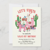 Mexicaans Fiesta Verjaardagsfeest Dieren Kaart (Voorkant)
