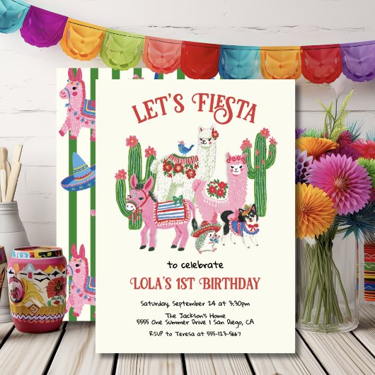 Mexicaans Fiesta Verjaardagsfeest Dieren Kaart